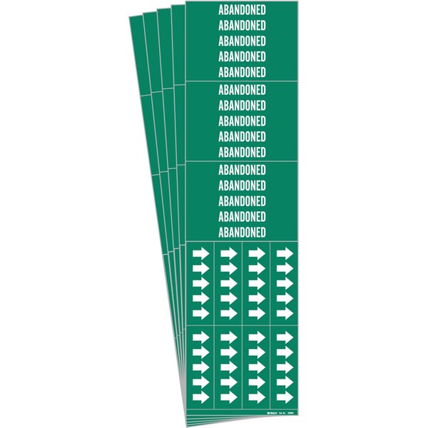ABANDONED Pipe Marker Style 3C with Arrows White on Green 3 per Card, 5 PK